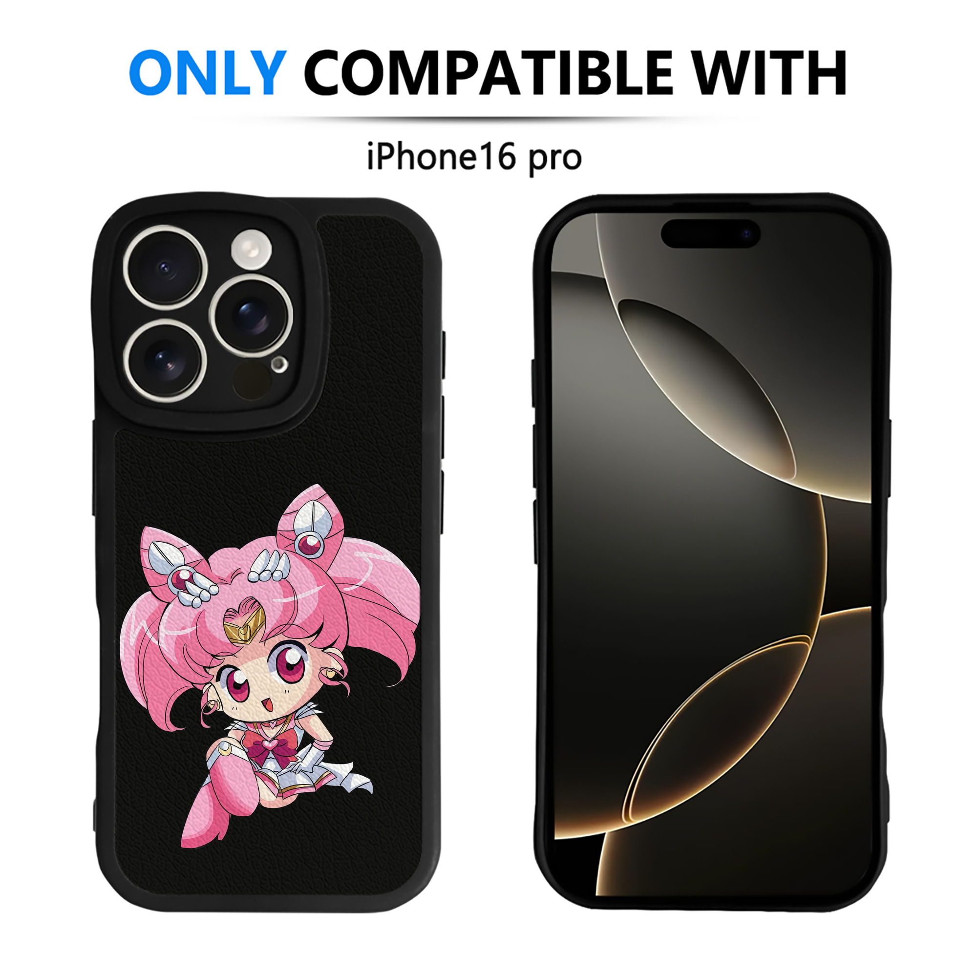 （画像用） 美少女戦士セーラームーン ちびうさ Sailor Moon Chibiusa Tsukino Usagi Small Lady Serenity 【iPhone 16シリーズ対応】シリコンスマホケース（レザー調） 材質：シリコン